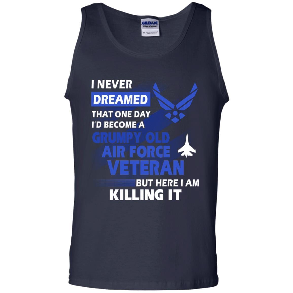 US Air Force Grumpy Old Veteran T-Shirt On Front-TShirt-USAF-Veterans Nation