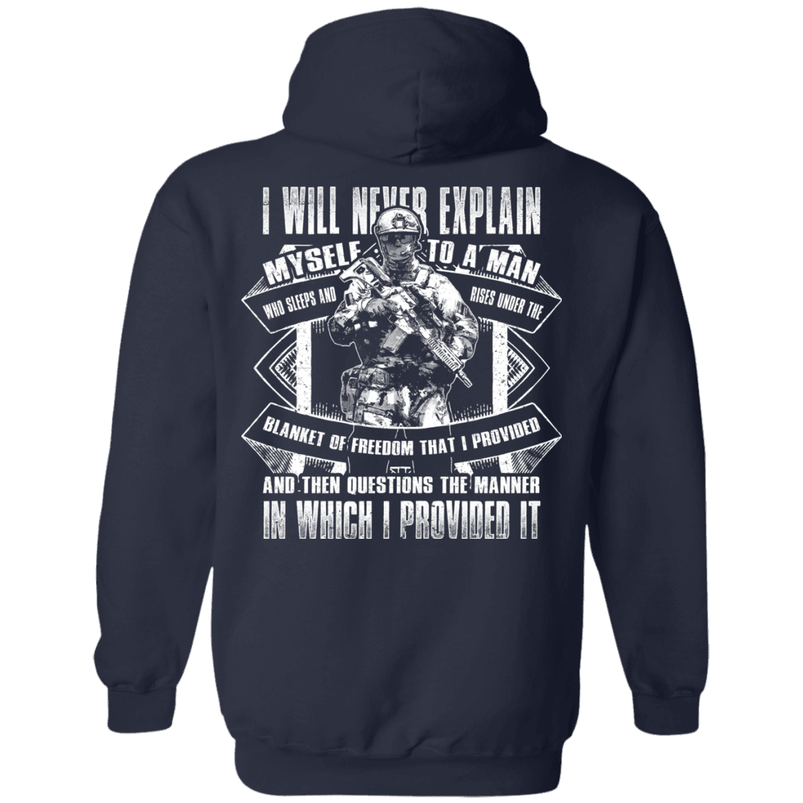 Military T-Shirt "I will never explain myself to a man" Men Back-TShirt-General-Veterans Nation