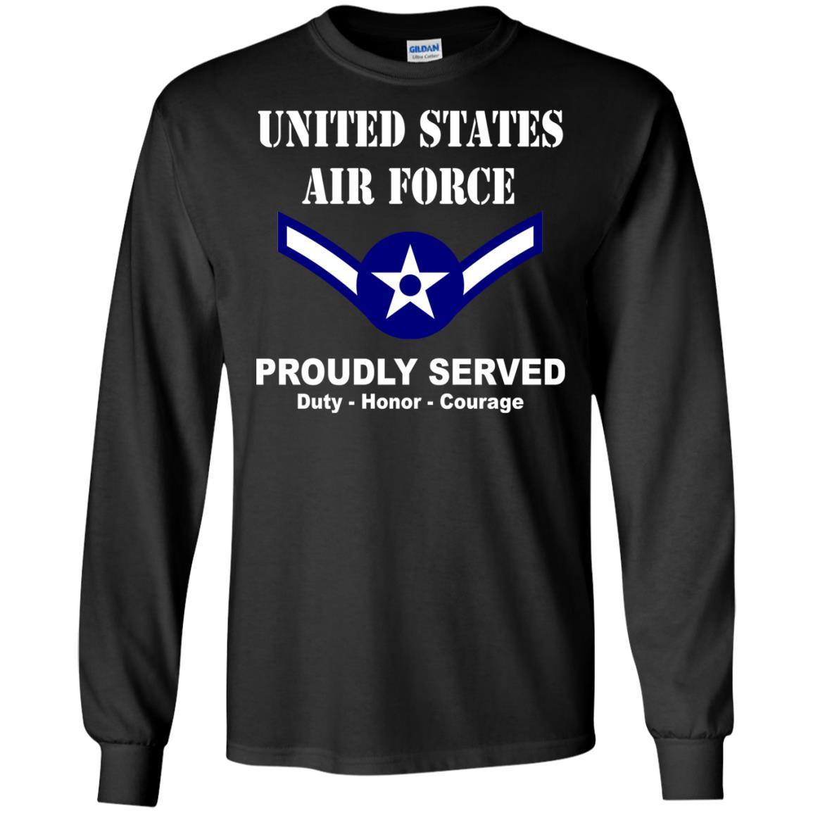 US Air Force E-2 Airman Amn E2 Ranks Enlisted Airman Men Front T Shirt For Air Force-TShirt-USAF-Veterans Nation