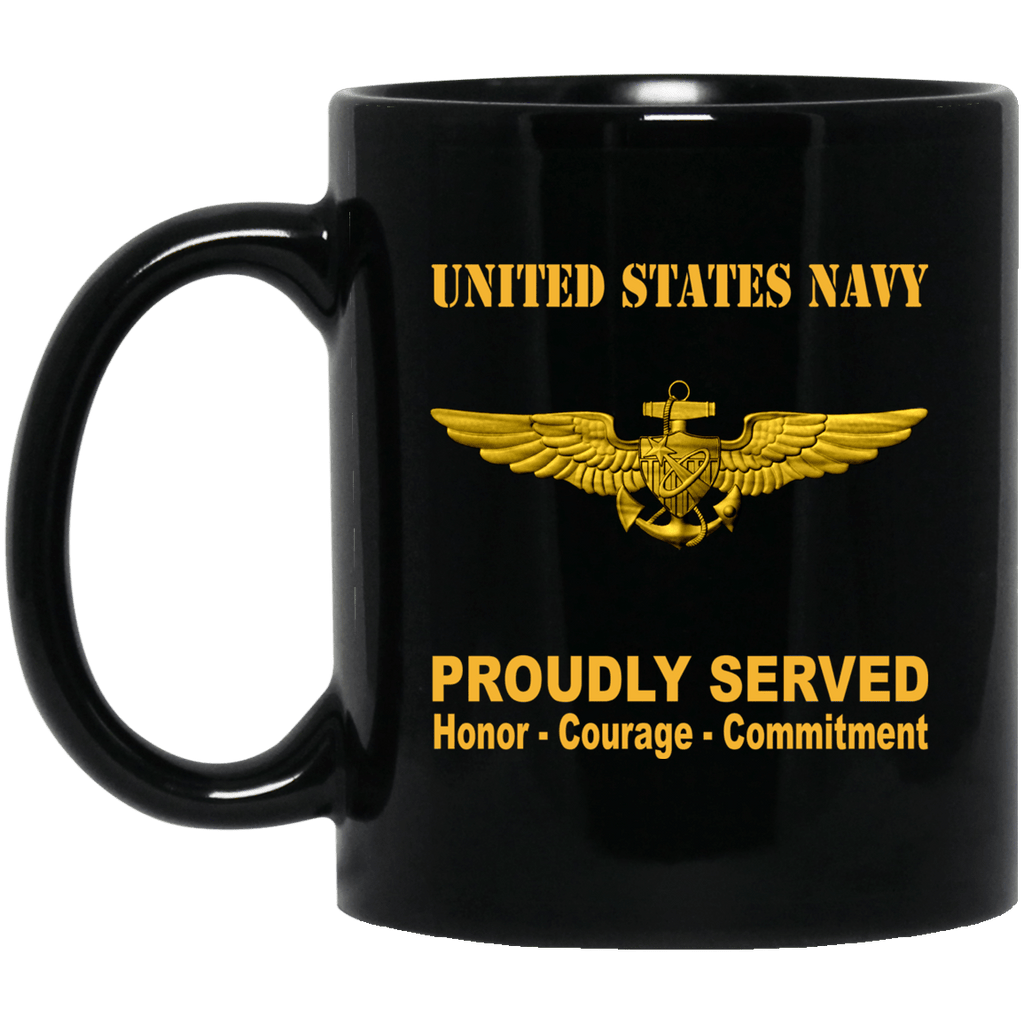 U.S. Navy Naval Astronaut Badge 11 oz - 15 oz Black Mug-Mug-Navy-Badge-Veterans Nation
