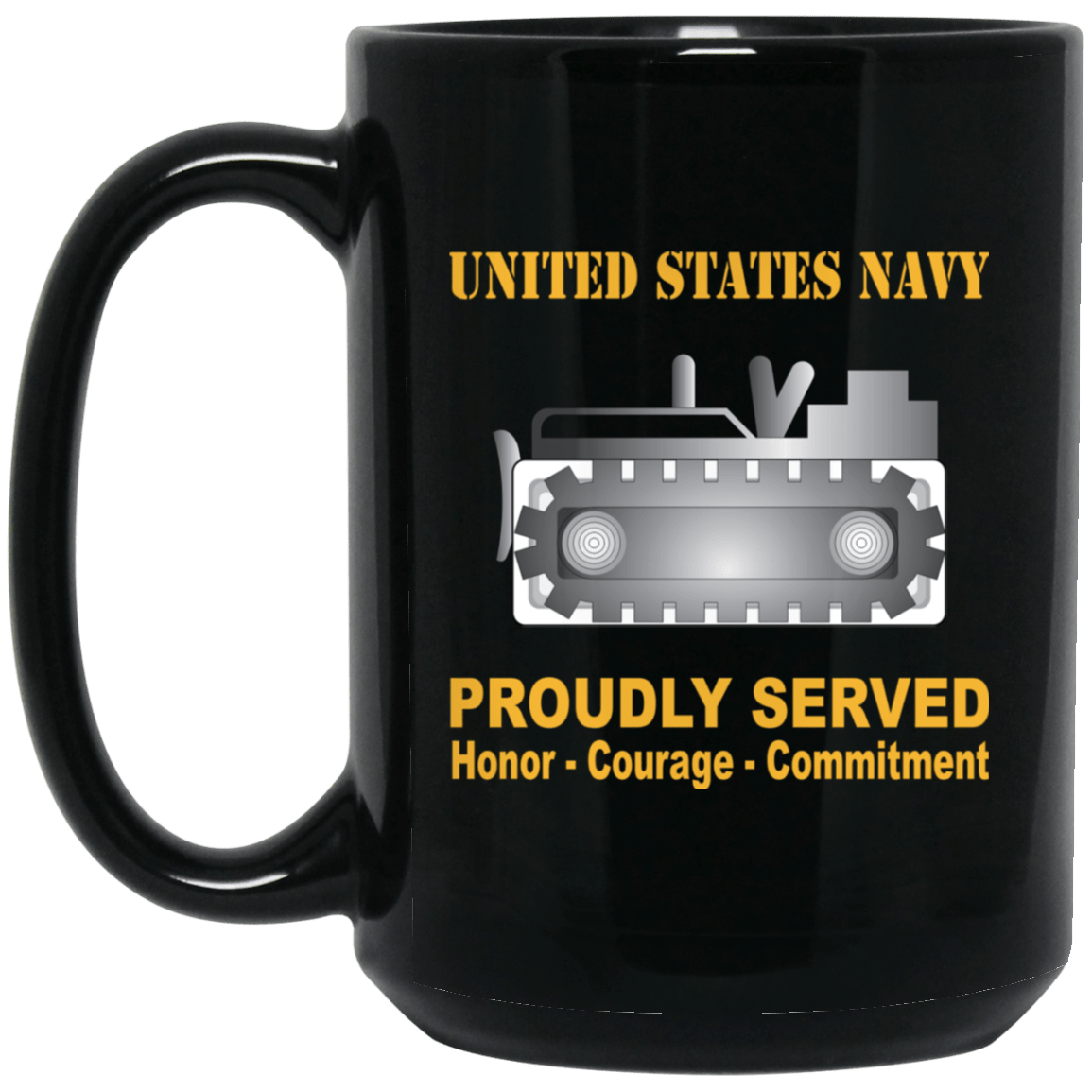 Navy Equipment Operator Navy EO Proudly Served Black Mug 11 oz - 15 oz-Mug-Navy-Rate-Veterans Nation