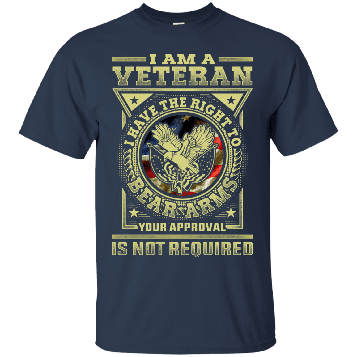 Military T-Shirt "Veteran Have the Right To Bear Arms Men" Front-TShirt-General-Veterans Nation