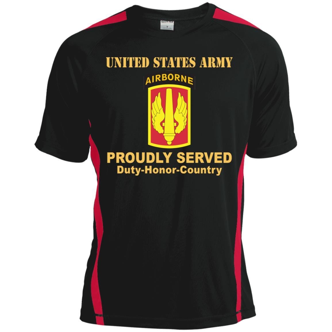 US ARMY 18TH FIELD ARTILLERY WITH AIRBORNE TAB- Proudly Served T-Shirt On Front For Men-TShirt-Army-Veterans Nation