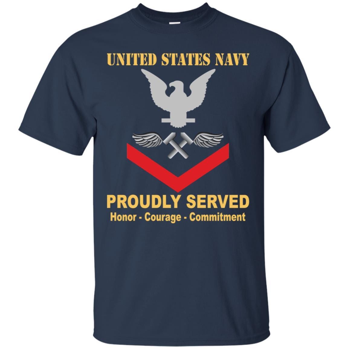 Navy Aviation Structural Mechanic Navy AM E-4 Rating Badges Proudly Served T-Shirt For Men On Front-TShirt-Navy-Veterans Nation