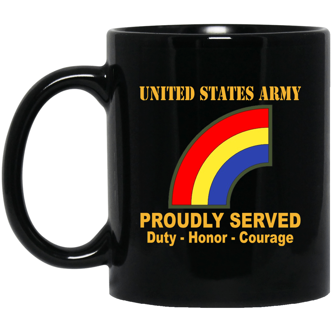 U.S. Army 42nd Infantry Division 11 oz - 15 oz Black Mug-Mug-Army-CSIB-Veterans Nation