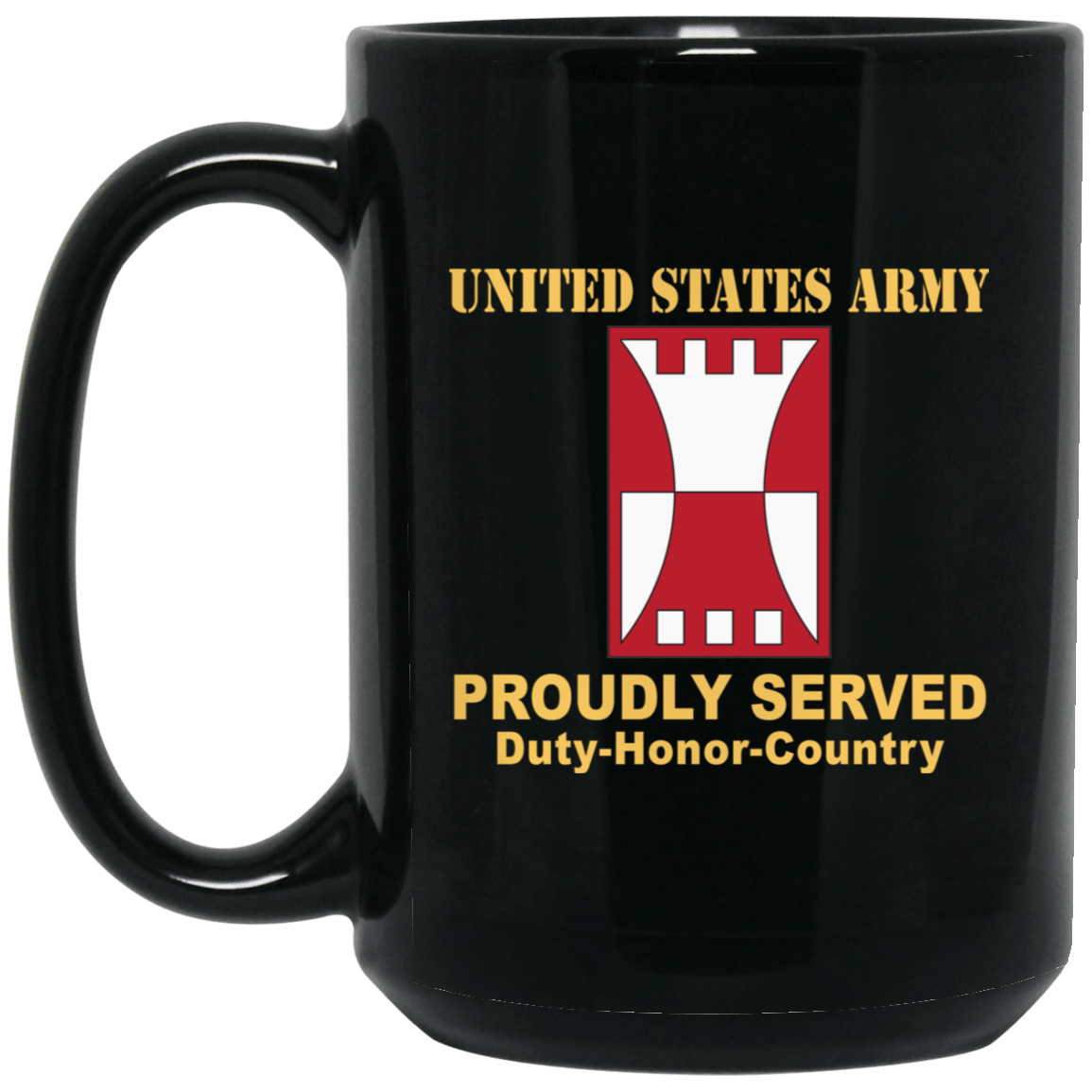 US ARMY 416 ENGINEER COMMAND- 11 oz - 15 oz Black Mug-Mug-Army-CSIB-Veterans Nation