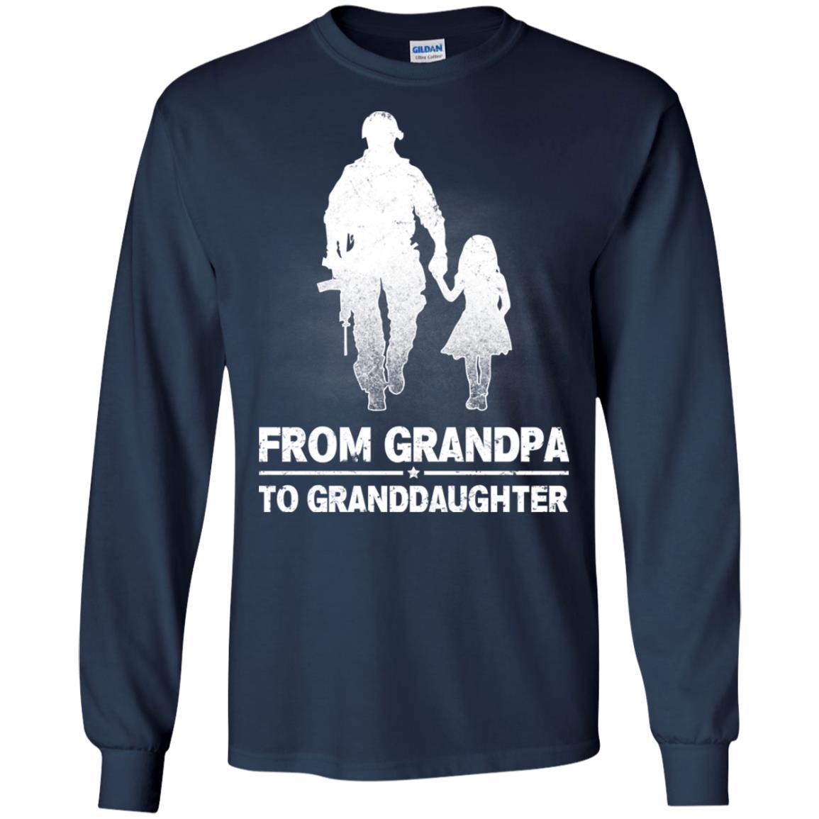 Military T-Shirt "From Grandpa to granddaughter On" Front-TShirt-General-Veterans Nation