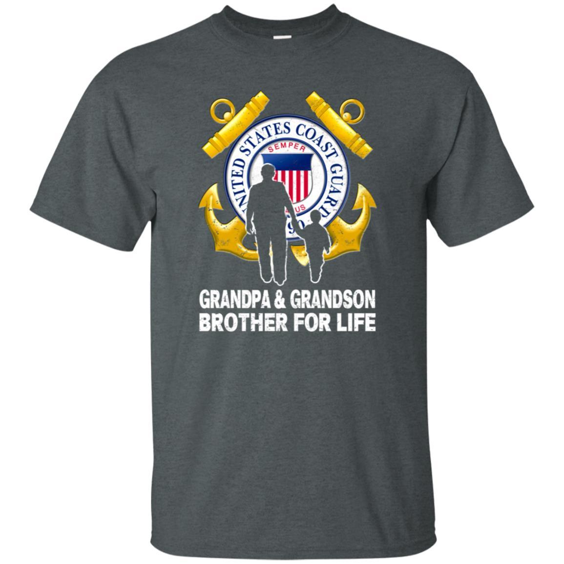 COAST GUARD GRANDPA AND GRANDDAUGHTER ( GRANDSON ) BROTHER FOR LIFE T-Shirt On Front-TShirt-USCG-Veterans Nation