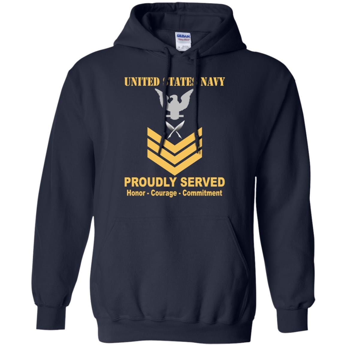 U.S Navy Yeoman Navy YN E-6 Rating Badges Proudly Served T-Shirt For Men On Front-TShirt-Navy-Veterans Nation