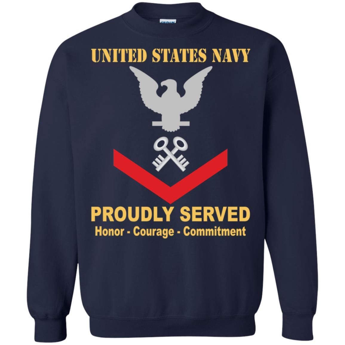 U.S Navy Logistics specialist Navy LS E-4 Rating Badges Proudly Served T-Shirt For Men On Front-TShirt-Navy-Veterans Nation