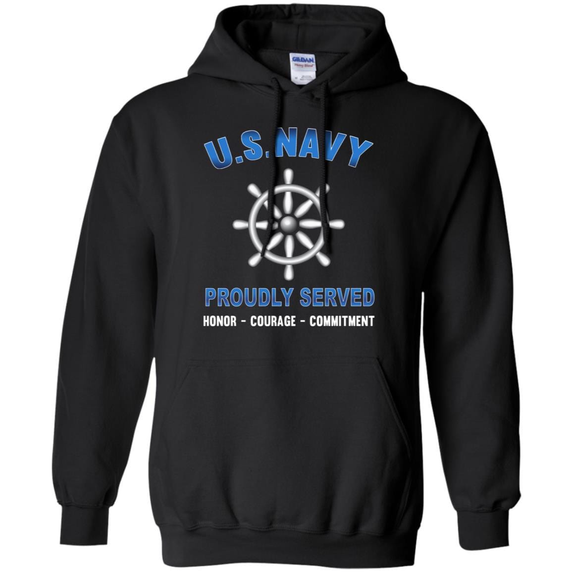Navy Quartermaster Navy QM - Proudly Served T-Shirt For Men On Front-TShirt-Navy-Veterans Nation