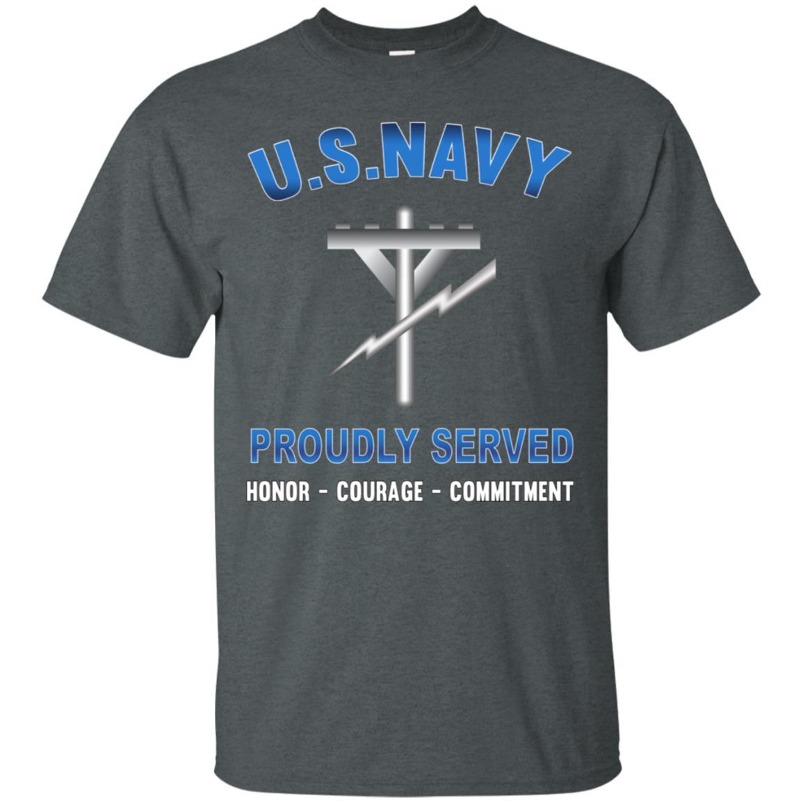 Navy Construction Electrician Navy CE - Proudly Served T-Shirt For Men On Front-TShirt-Navy-Veterans Nation