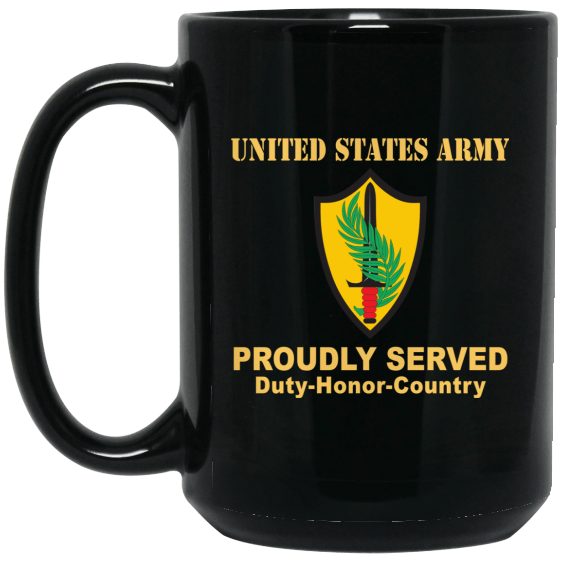 US ARMY CSIB ELEMENT UNITED STATES CENTRAL COMMAND- 11 oz - 15 oz Black Mug-Mug-Army-CSIB-Veterans Nation