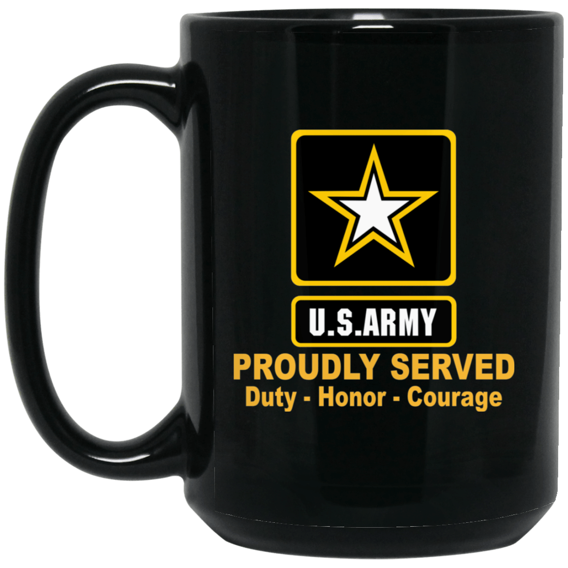 US Army Logo Black Mug Black Mug 11 oz - 15 oz-Mug-Army-Logo-Veterans Nation