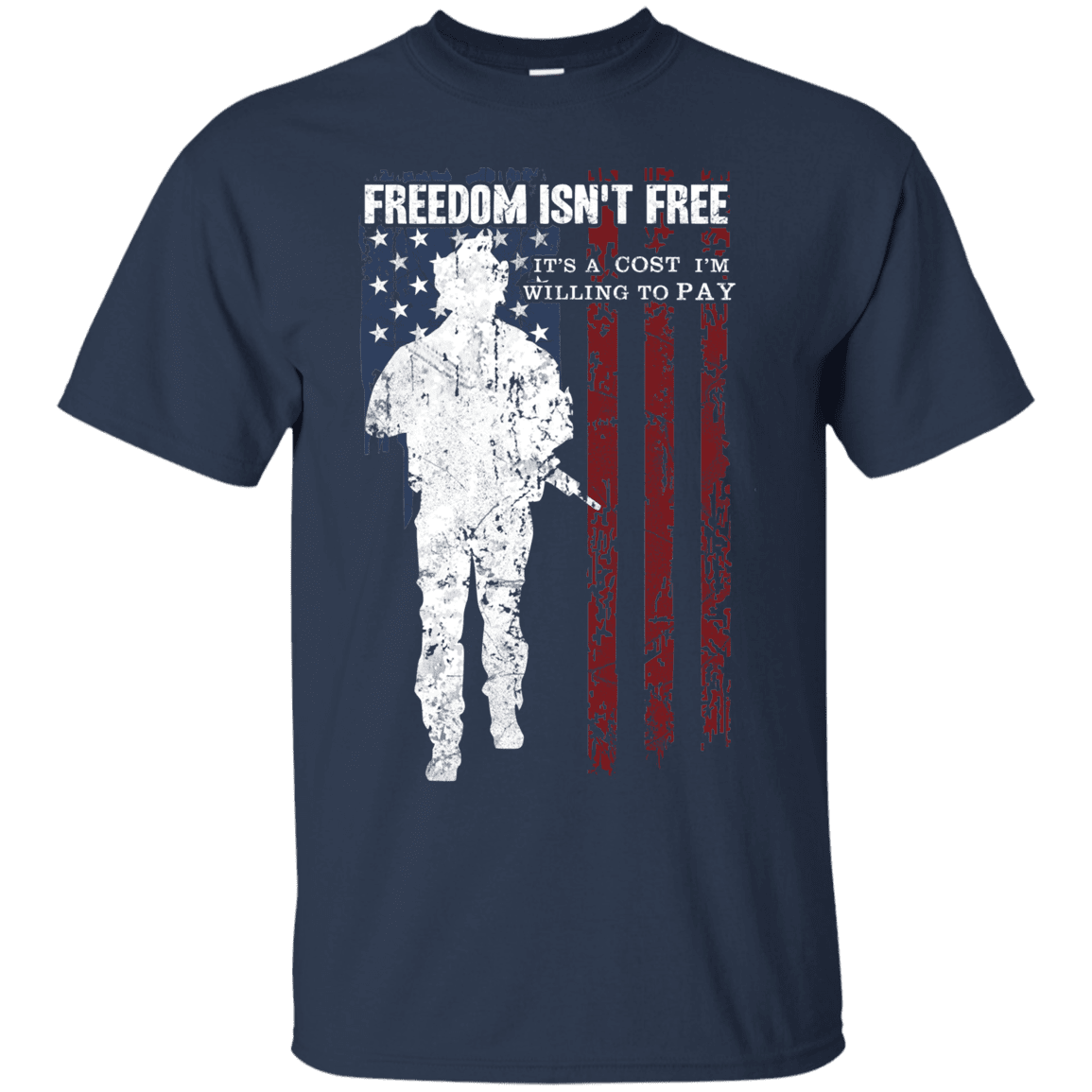 Military T-Shirt "Freedom Is Not Free - Willing to Pay Men" Front-TShirt-General-Veterans Nation