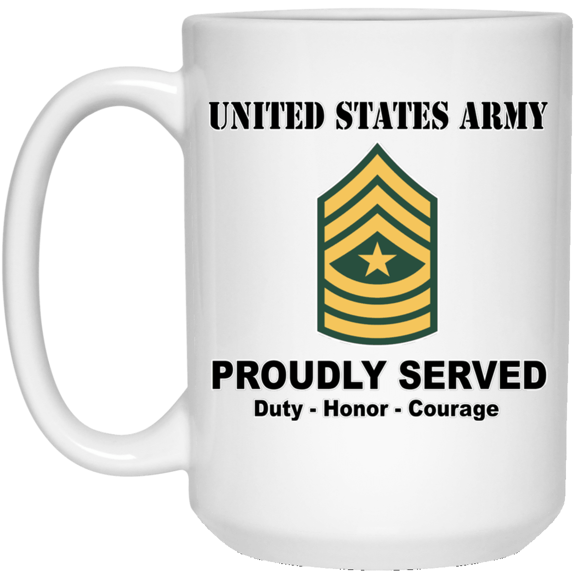 US Army E-9 Sergeant Major E9 SGM Noncommissioned Officer Ranks White Coffee Mug - Stainless Travel Mug-Mug-Army-Ranks-Veterans Nation