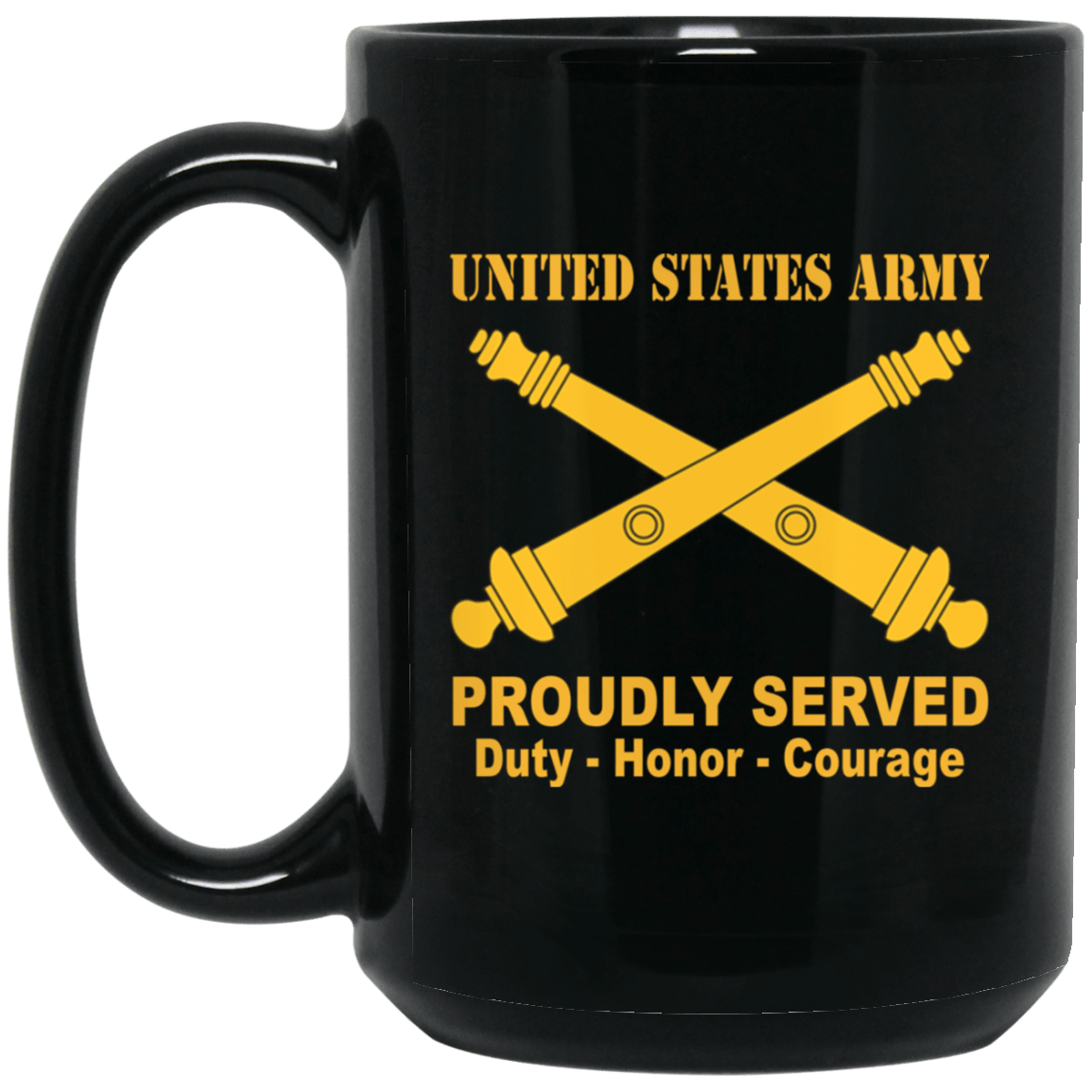 US Army Field Artillery Black Mug 11 oz - 15 oz-Mug-Army-Branch-Veterans Nation