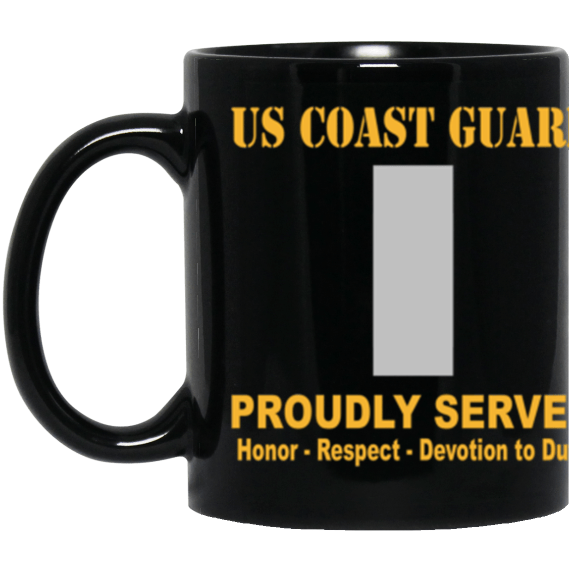 USCG O-2 Lieutenant Junior Grade O2 LTJG Junior Officer Ranks Proudly Served Core Values 11 oz. Black Mug-Drinkware-Veterans Nation