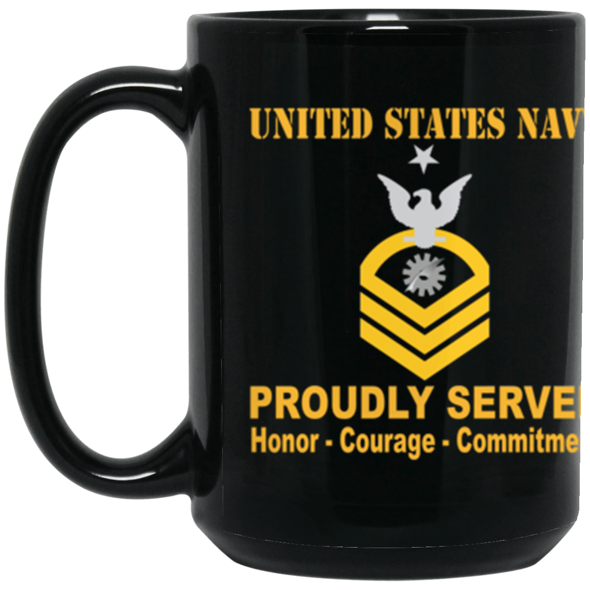 US Navy DP E-8 15 oz. Black Mug-Mug-Navy-Rating-Veterans Nation
