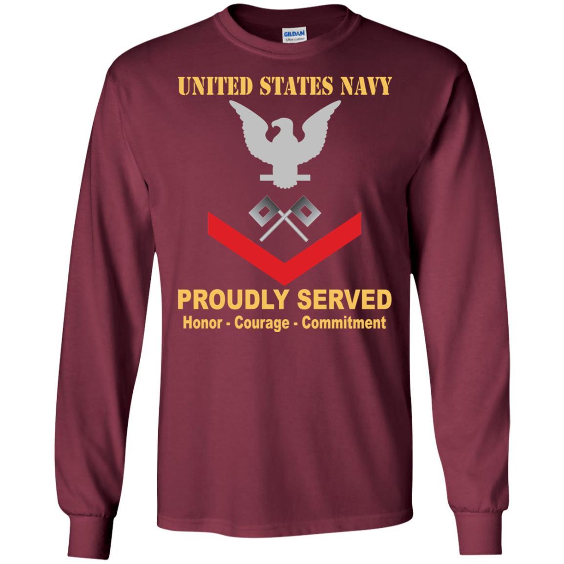 U.S Navy Signalman Navy SN E-4 Rating Badges Proudly Served T-Shirt For Men On Front-TShirt-Navy-Veterans Nation