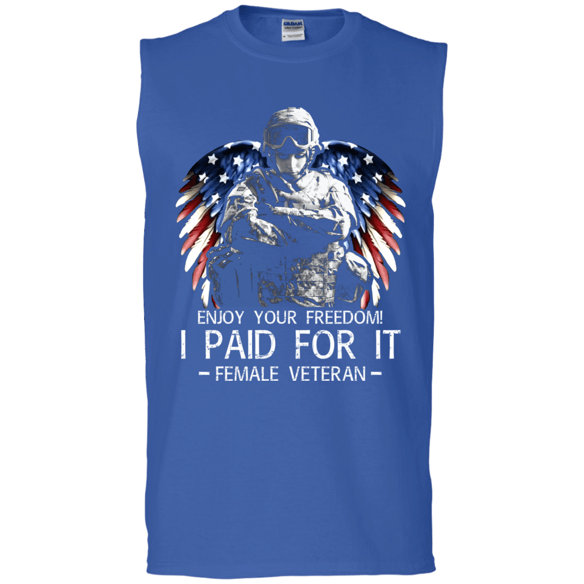 Military T-Shirt "Female Veteran - Enjoy your freedom I paid for it Women" Front-TShirt-General-Veterans Nation