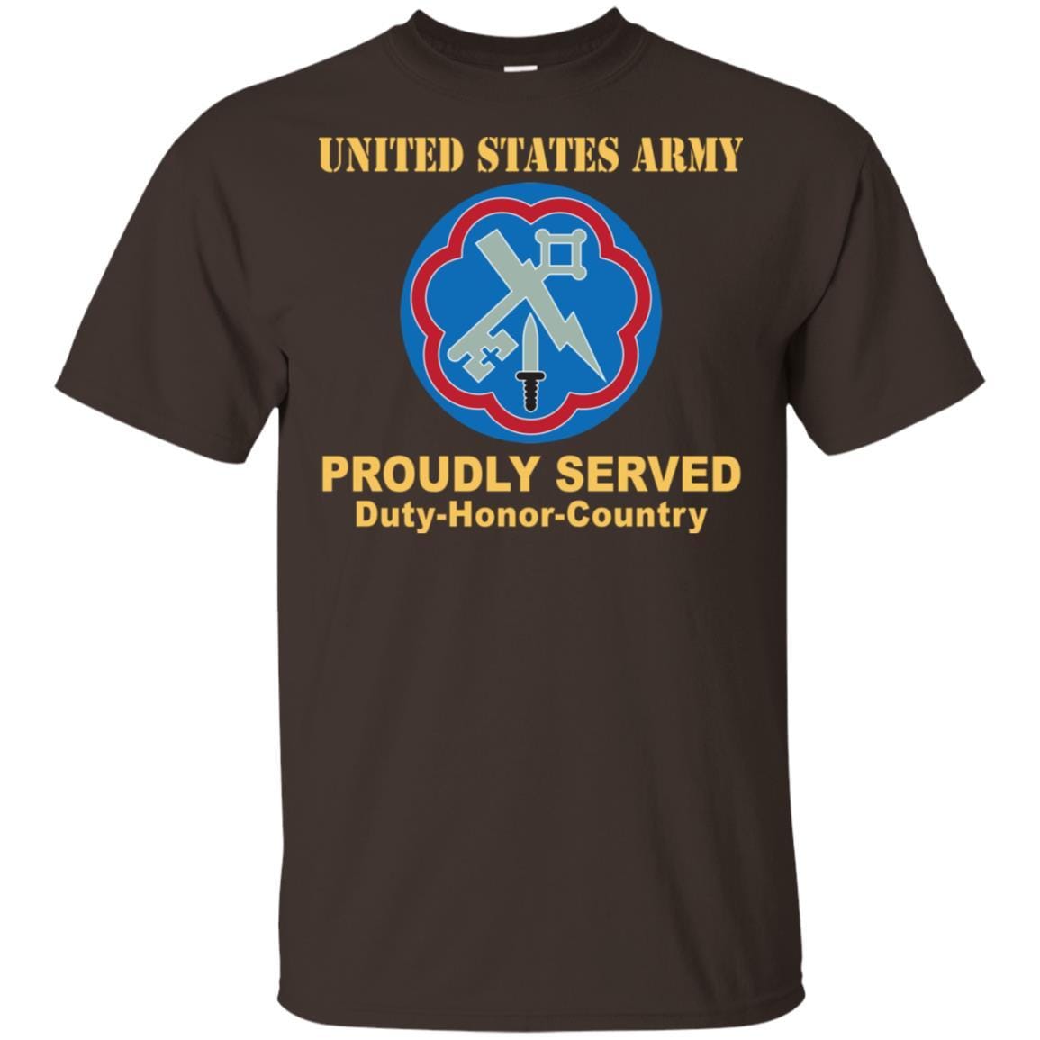 US ARMY 207 MILITARY INTELLIGENCE BRIGADE- Proudly Served T-Shirt On Front For Men-TShirt-Army-Veterans Nation