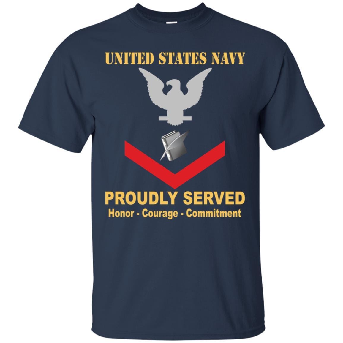 Navy Personnel Specialist Navy PS E-4 Rating Badges Proudly Served T-Shirt For Men On Front-TShirt-Navy-Veterans Nation