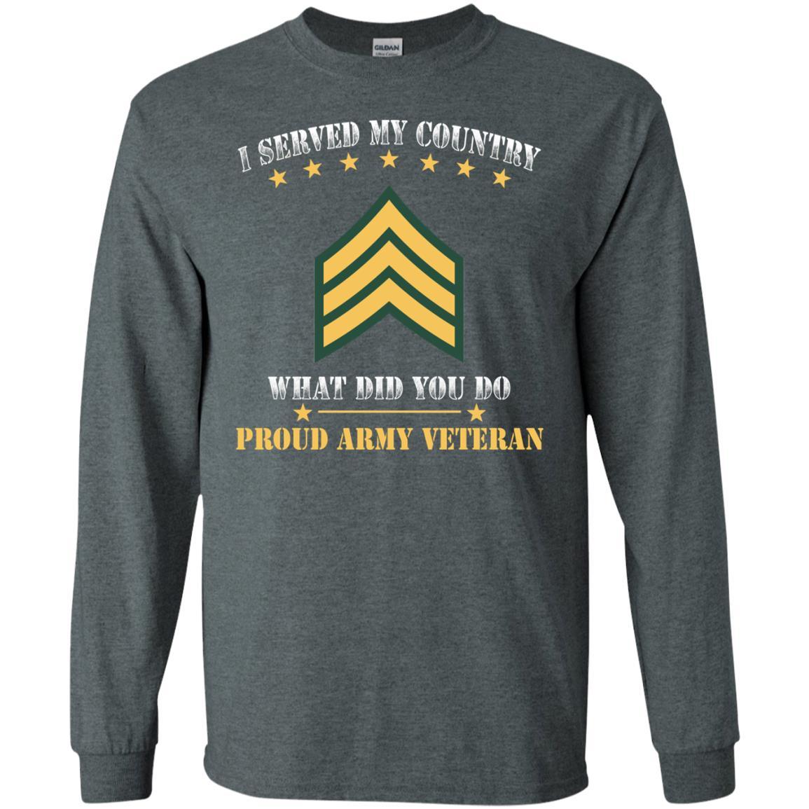 US Army E-5 Sergeant E5 SGT Noncommissioned Officer Ranks Men Front T Shirt - Proud US Army Veteran-TShirt-Army-Veterans Nation