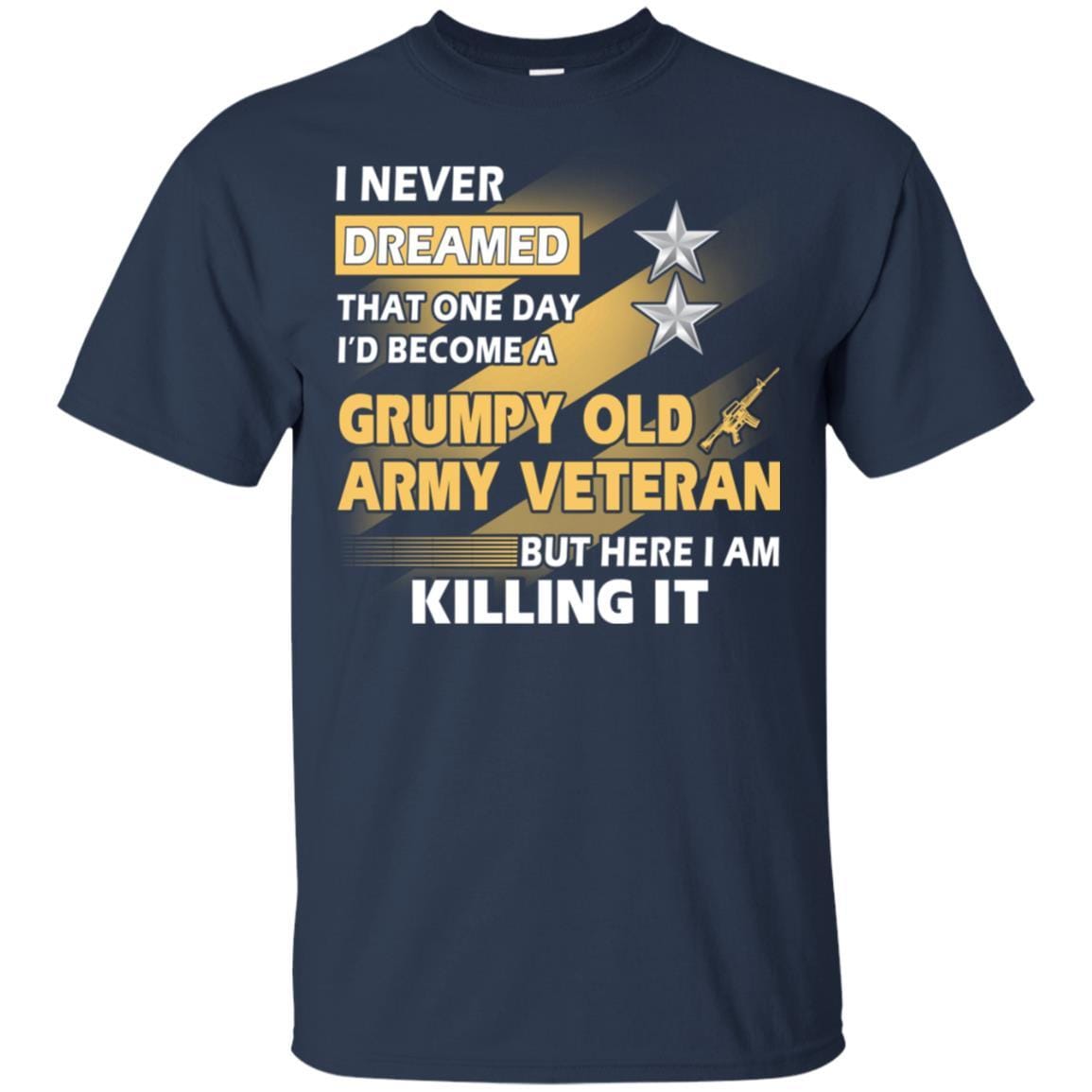 US Army T-Shirt "Grumpy Old Veteran" O-8 Major General(MG) On Front-TShirt-Army-Veterans Nation
