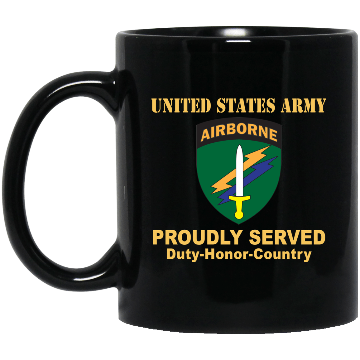 US ARMY CSIB CIVIL AFFAIRS AND PSYCHOLOGICAL OPERATIONS COMMAND- 11 oz - 15 oz Black Mug-Mug-Army-CSIB-Veterans Nation
