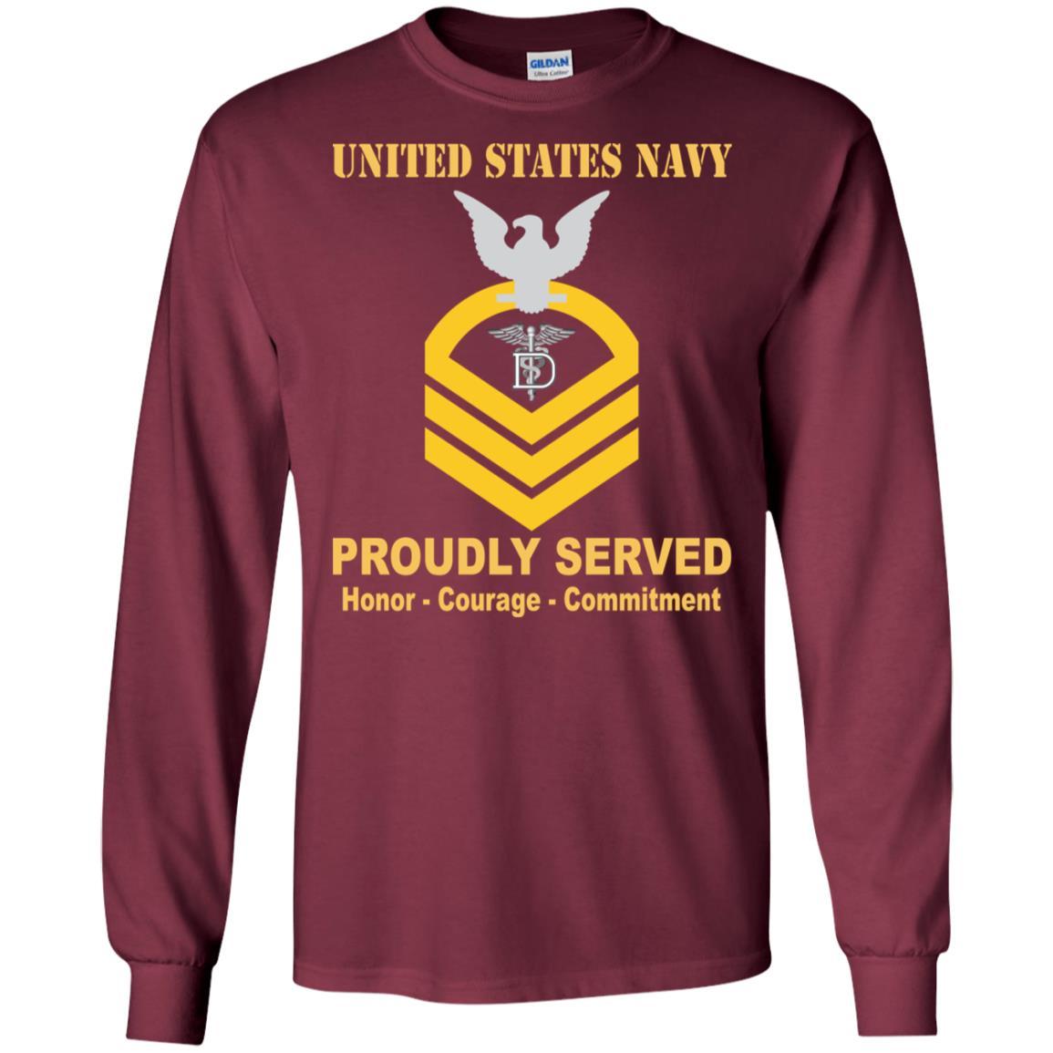 Navy Dental Technician Navy DT E-7 Rating Badges Proudly Served T-Shirt For Men On Front-TShirt-Navy-Veterans Nation