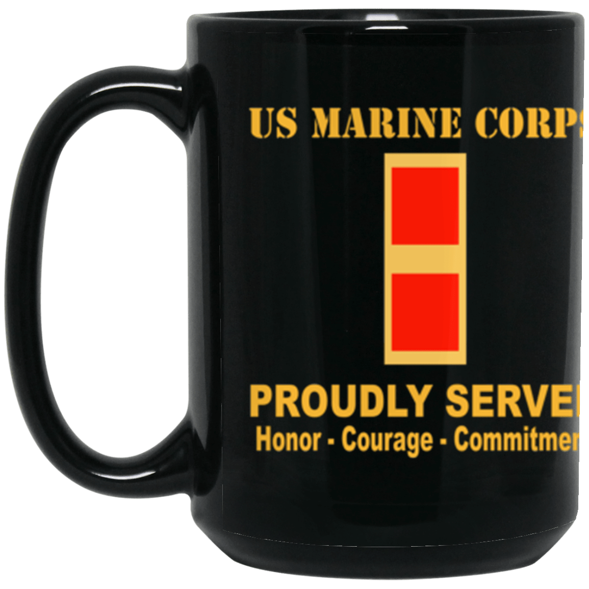 USMC W-1 Warrant Officer 1 WO1 WO1 Warrant Officer Ranks Proudly Served Core Values 15 oz. Black Mug-Drinkware-Veterans Nation