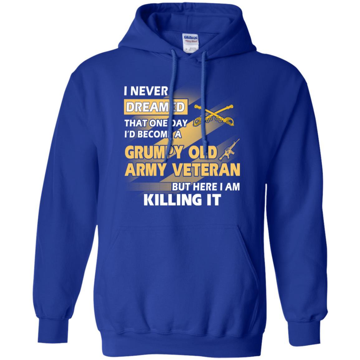 US Army T-Shirt "Cavalry Grumpy Old Veteran" On Front-TShirt-Army-Veterans Nation