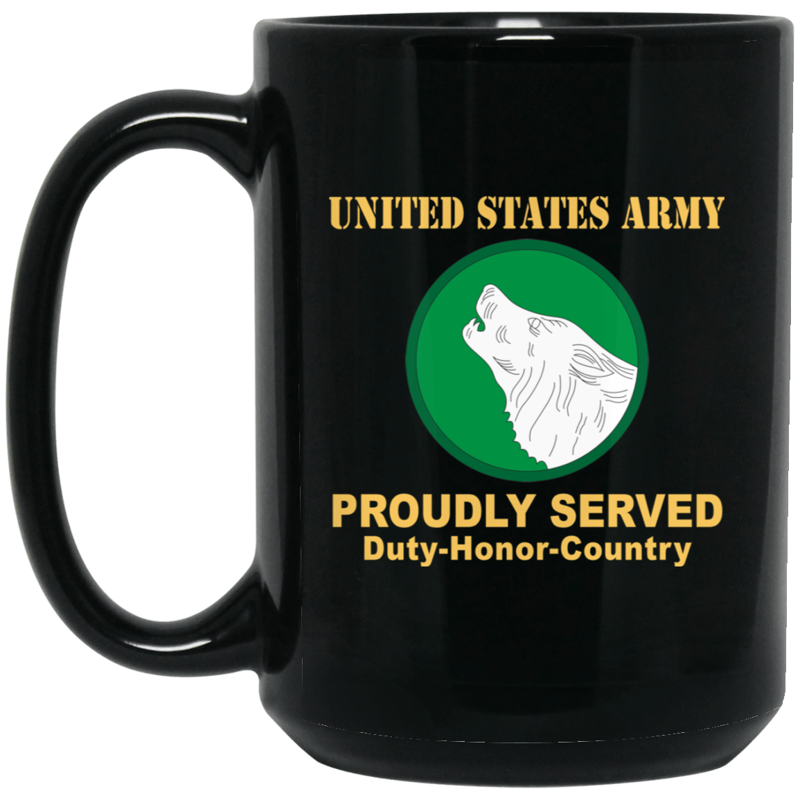 US ARMY 104 TRAINING DIVISION- 11 oz - 15 oz Black Mug-Mug-Army-CSIB-Veterans Nation