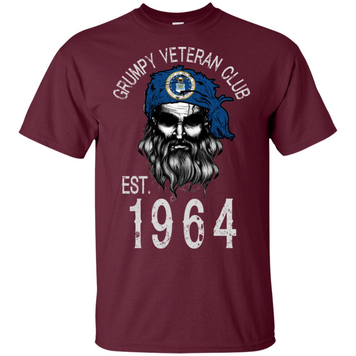 Grumpy Air Force Veteran Club T-Shirt On Front-TShirt-USAF-Veterans Nation