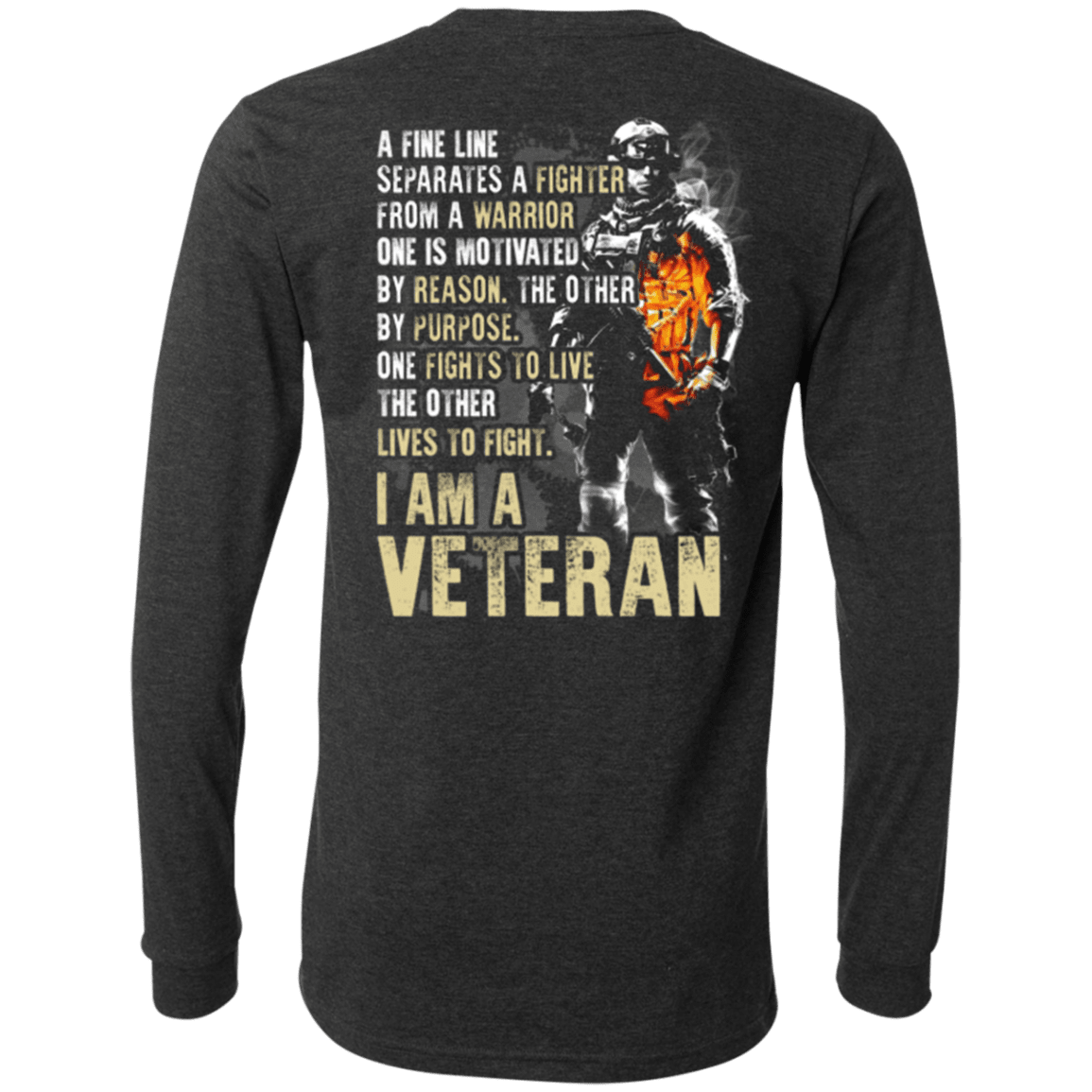 Military T-Shirt "I Am A Veteran" - Men Back-TShirt-General-Veterans Nation