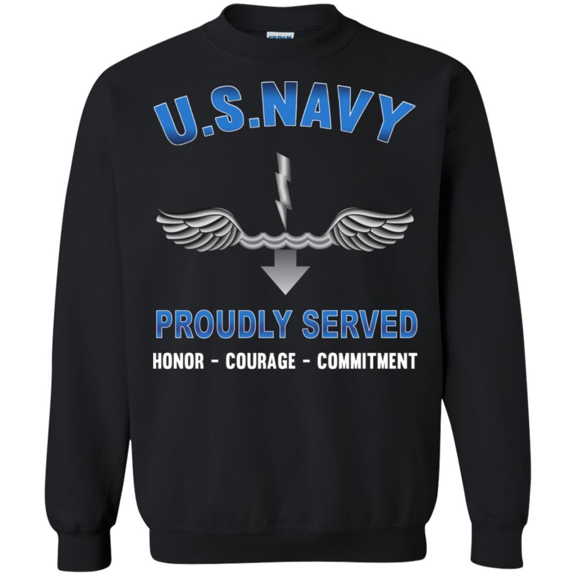 Navy Antisubmarine Warfare Technician Navy AX - Proudly Served T-Shirt For Men On Front-TShirt-Navy-Veterans Nation