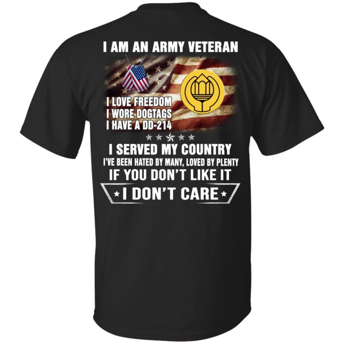 T-Shirt "I Am An Army Chaplain Assistant Veteran" On Back-TShirt-Army-Veterans Nation