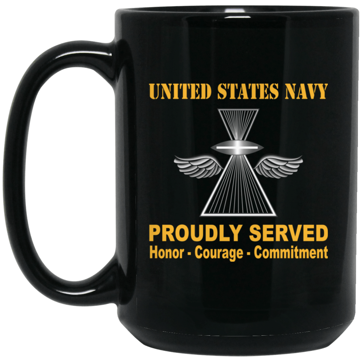US Navy Photographer's Mate Navy PH Proudly Served Black Mug 11 oz - 15 oz-Mug-Navy-Rate-Veterans Nation