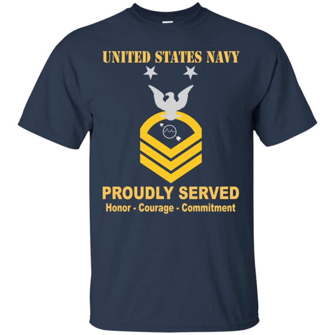 U.S Navy Operations specialist Navy OS E-9 Rating Badges Proudly Served T-Shirt For Men On Front-TShirt-Navy-Veterans Nation