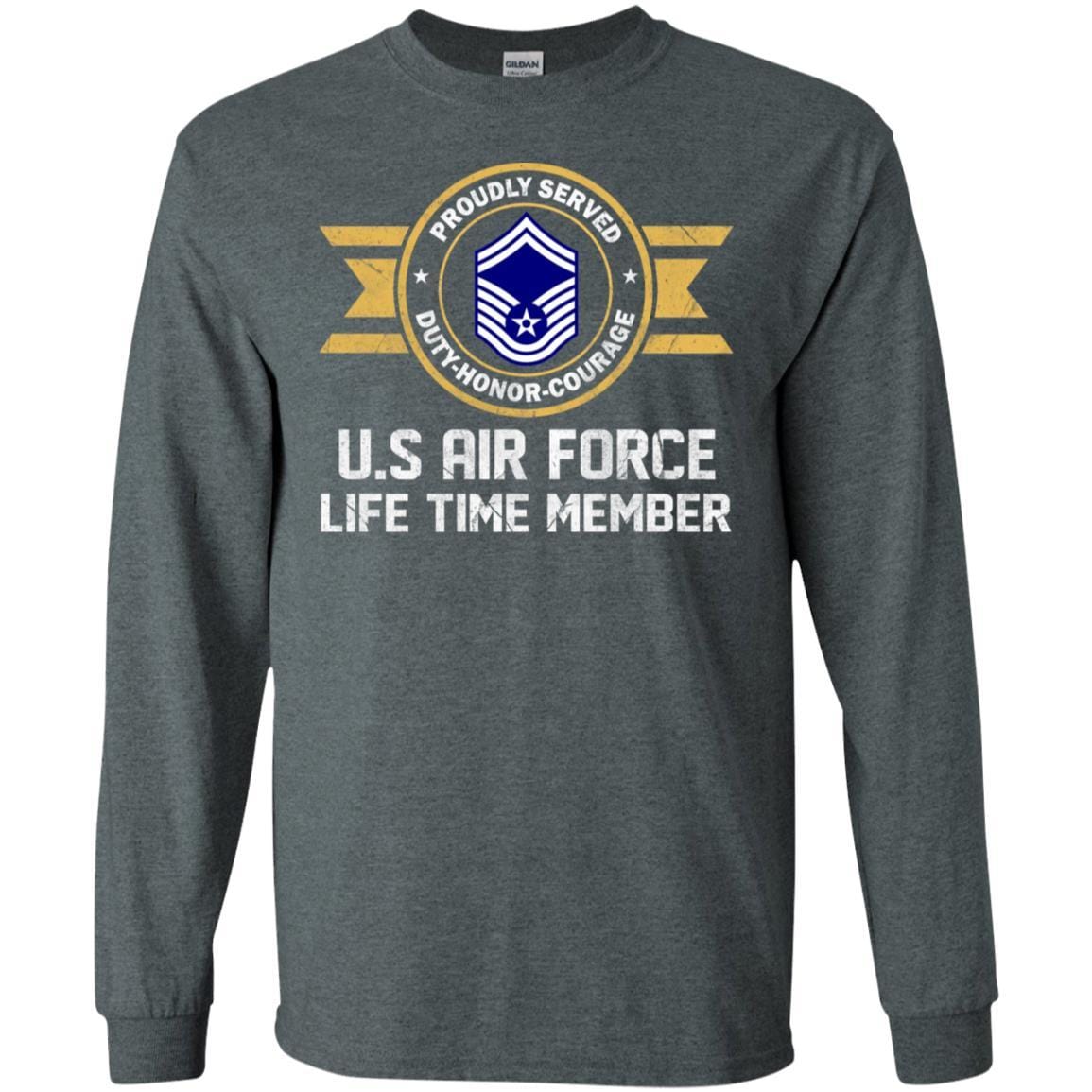 Life time member-US Air Force E-8 Senior Master Sergeant SMSgt E8 Noncommissioned Officer AF Rank Men T Shirt On Front-TShirt-USAF-Veterans Nation