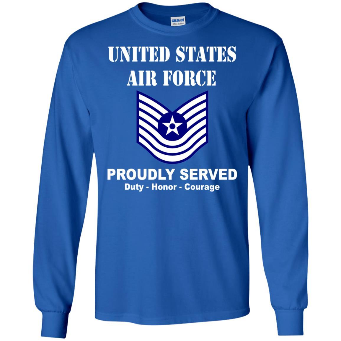 US Air Force E-7 Old Style E7 Noncommissioned Officer Ranks Men Front T Shirt-TShirt-USAF-Veterans Nation