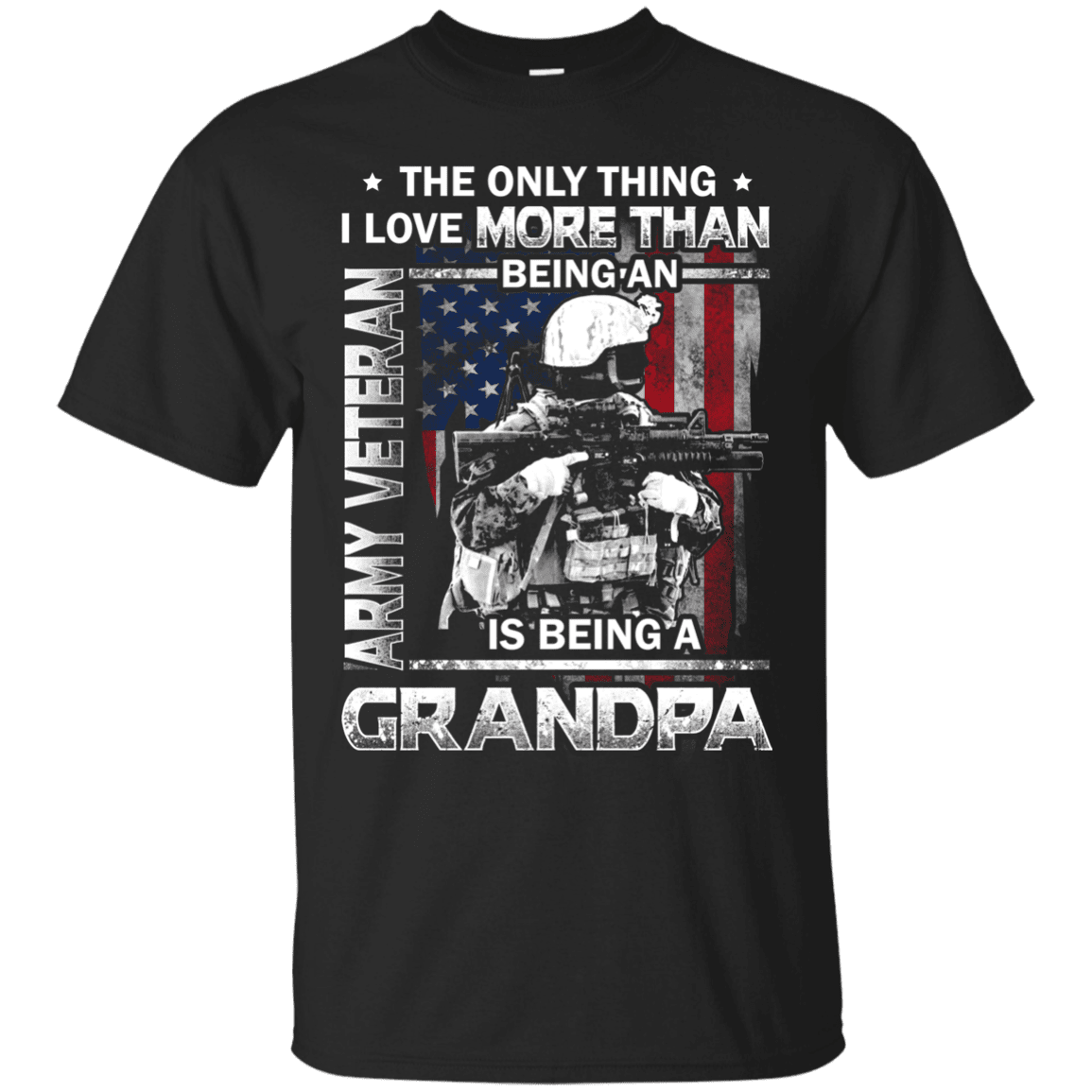 Army Veteran I love Being A Grandpa Men Front T Shirts-TShirt-Army-Veterans Nation