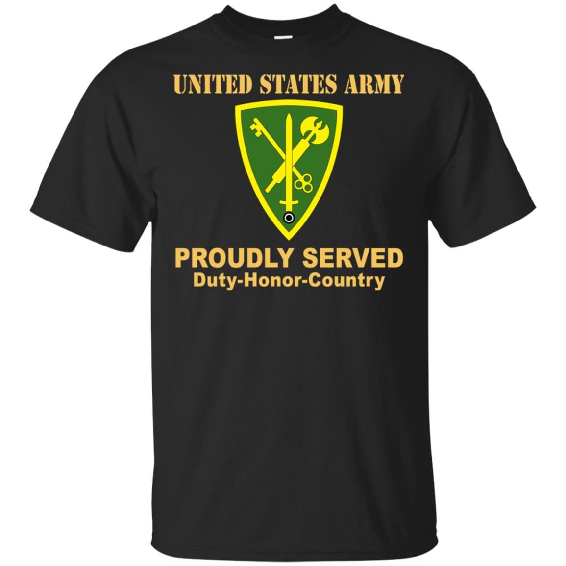 US ARMY 42ND MILITARY POLICE BRIGADE- Proudly Served T-Shirt On Front For Men-TShirt-Army-Veterans Nation
