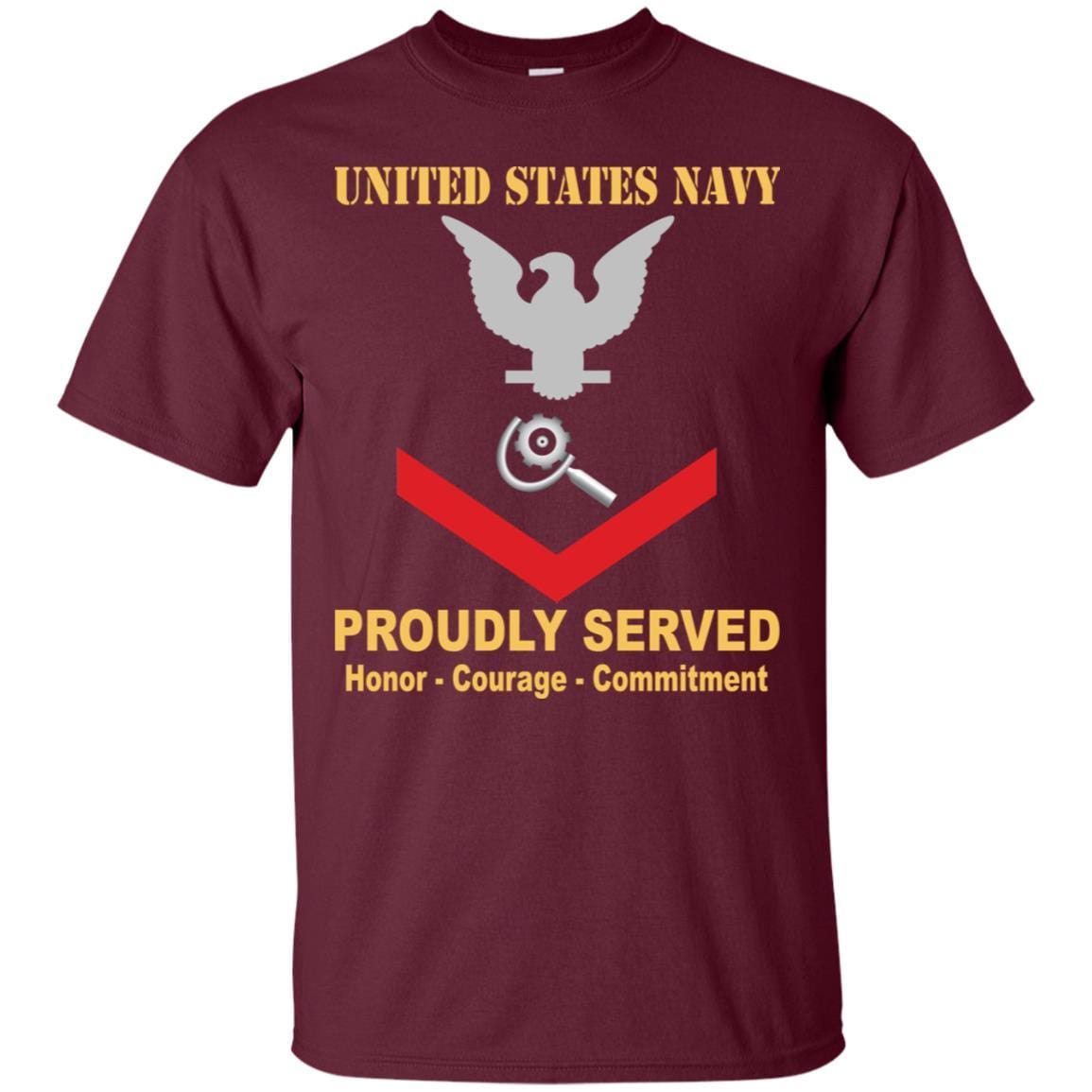 U.S Navy Machinery repairman Navy MR E-4 Rating Badges Proudly Served T-Shirt For Men On Front-TShirt-Navy-Veterans Nation