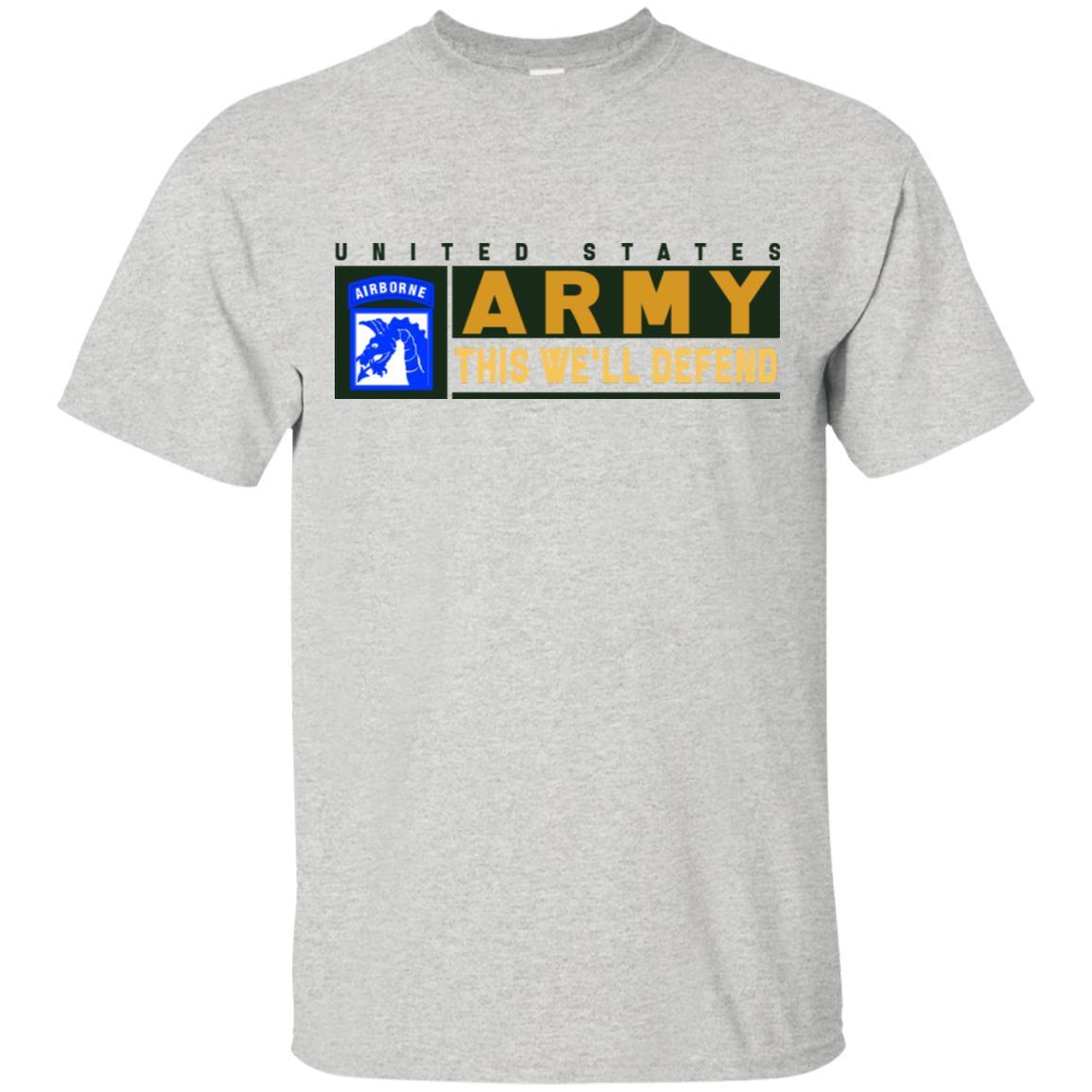 US Army 18th XVIII Airborne- This We'll Defend T-Shirt On Front For Men-TShirt-Army-Veterans Nation
