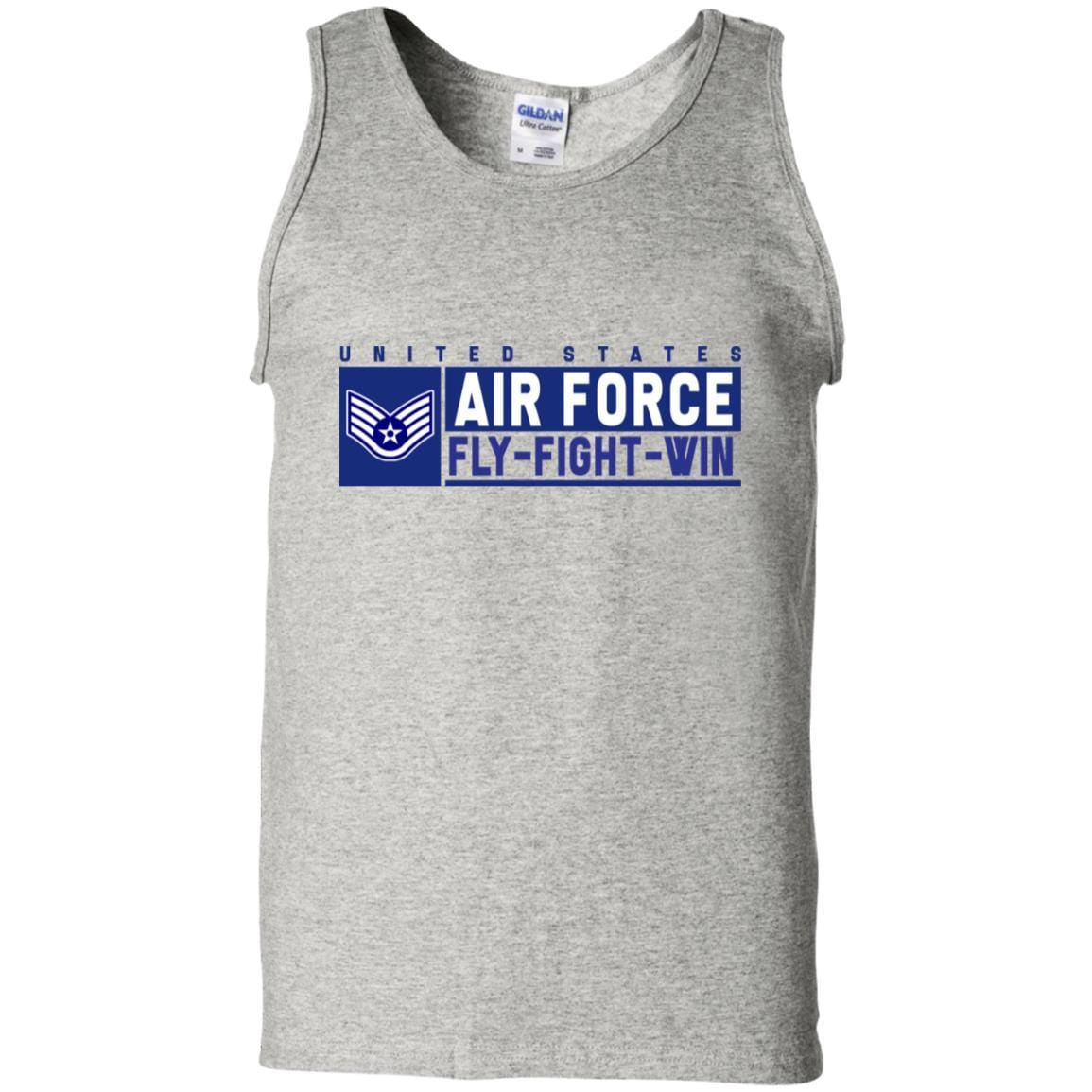 US Air Force E-5 Staff Sergeant Fly - Fight - Win T-Shirt On Front For Men-TShirt-USAF-Veterans Nation