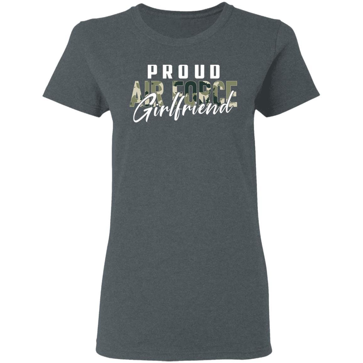 T-Shirt Proud Air Force Girlfriend Gildan Ladies' 5.3 oz.-T-Shirts-Veterans Nation