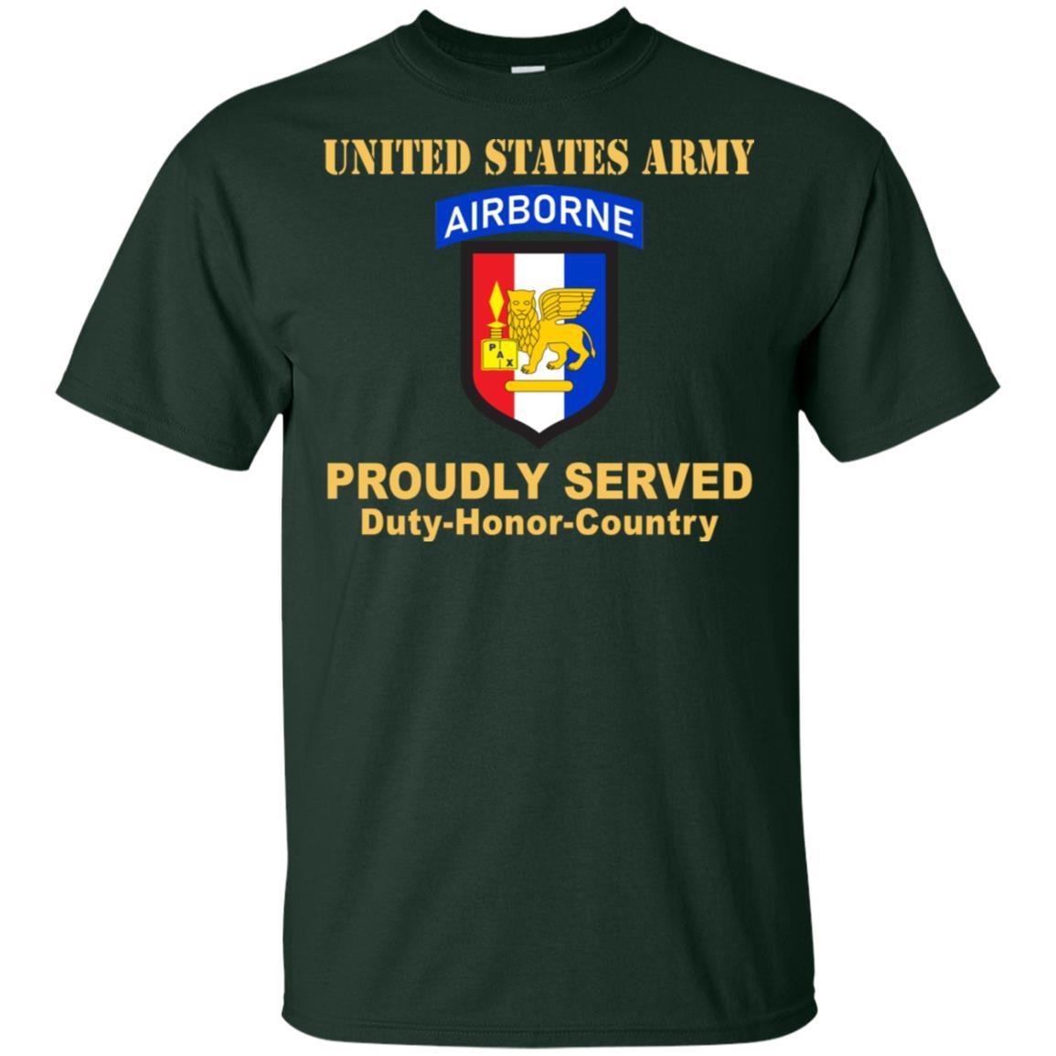 US ARMY SOUTHERN EUROPEAN TASK FORCE WITH AIRBORNE TAB- Proudly Served T-Shirt On Front For Men-TShirt-Army-Veterans Nation