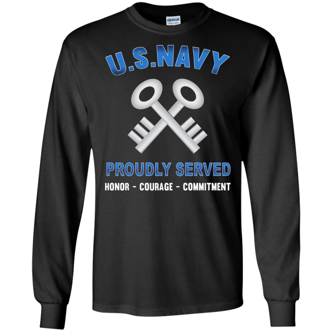 U.S Navy Logistics specialist Navy LS - Proudly Served T-Shirt For Men On Front-TShirt-Navy-Veterans Nation